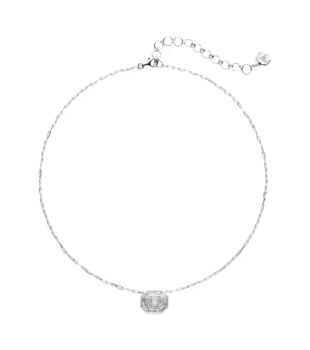 Bezel Illusion 18kt white gold pendant necklace with diamonds