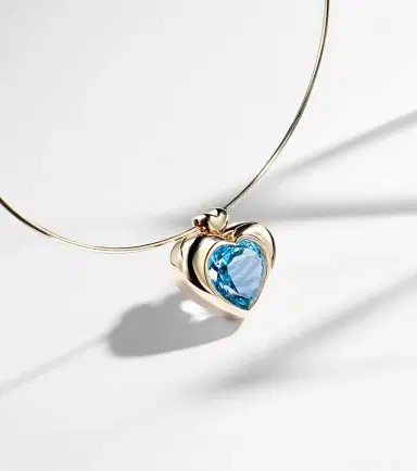 Roxanne First Cupid's Big Heart 14kt gold pendant necklace with topaz | Thumbnail 7