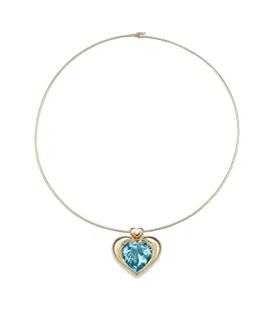 Roxanne First Cupid's Big Heart 14kt gold pendant necklace with topaz | Thumbnail 1