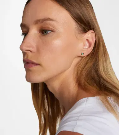 Shay Jewelry 18kt rose gold earrings with emeralds | Thumbnail 3