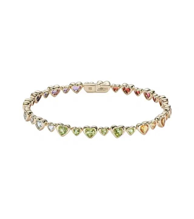 Heart 2 Heart 14kt gold bracelet with gemstones
