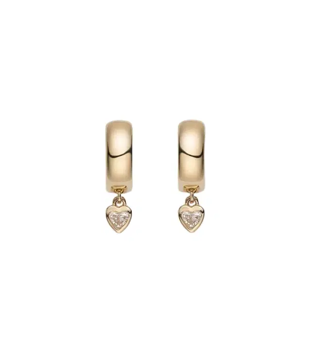 Roxanne First 14kt gold hoop earrings with diamonds