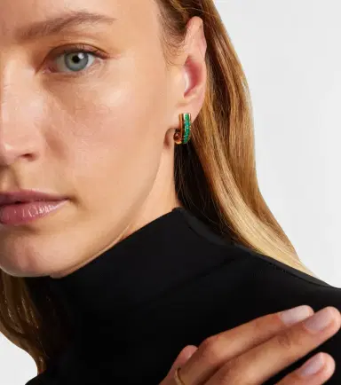 SHAY JEWELRY Scales 18kt gold earrings with emeralds | Thumbnail 4 SHAY JEWELRY Scales 18kt gold earrings with emeralds | Thumbnail 4