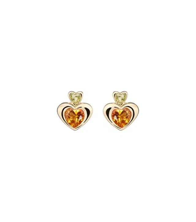 Roxanne First 14kt gold single earring with citrine and peridot