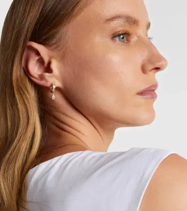 Roxanne First 14kt gold hoop earrings with diamonds | Thumbnail 4 Roxanne First 14kt gold hoop earrings with diamonds | Thumbnail 4