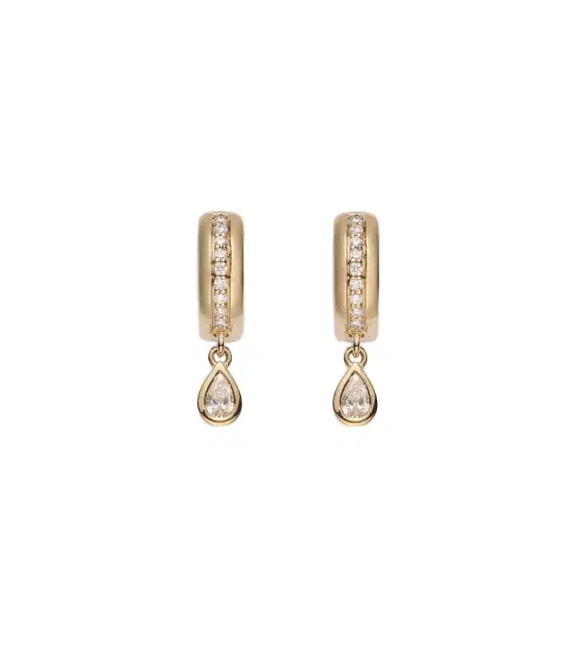 Roxanne First 14kt gold hoop earrings with diamonds