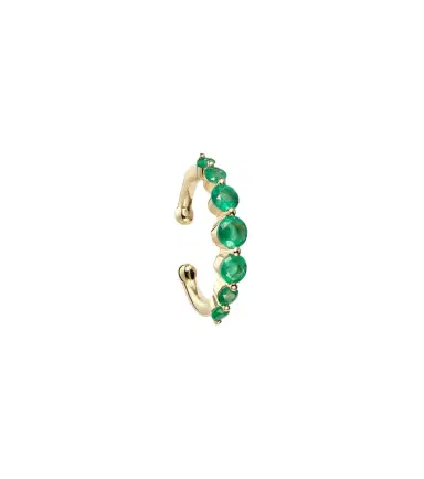 Shay Jewelry Gradual Round 18kt gold ear cuff with emeralds | Thumbnail 1