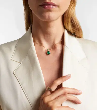 SHAY JEWELRY 18kt gold pendant necklace with emeralds and diamond | Thumbnail 4 SHAY JEWELRY 18kt gold pendant necklace with emeralds and diamond | Thumbnail 4