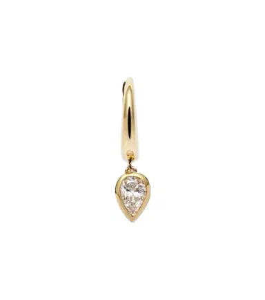 SHAY JEWELRY 18kt gold single huggie with diamonds | Thumbnail 1
