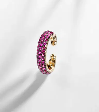 Shay Jewelry Jumbo 18kt gold ear cuff with rubies | Thumbnail 5