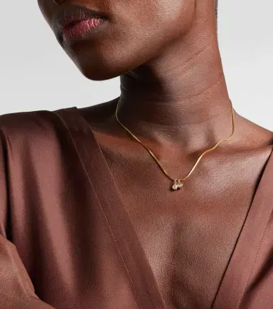 Roxanne First 14kt gold pendant necklace with diamonds | Thumbnail 5