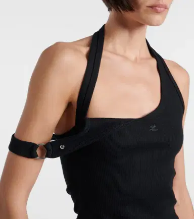 Courreges Courrèges Undressed 90's ribbed-knit cotton top | Thumbnail 4
