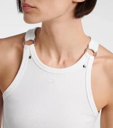 Courreges Courrèges Buckle 90's ribbed-knit cotton tank top | Thumbnail 5