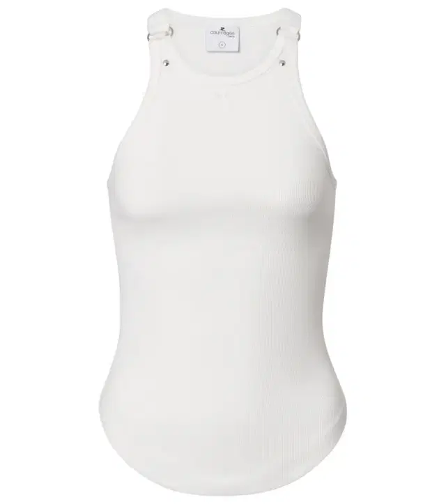 Courreges Courrèges Buckle 90's ribbed-knit cotton tank top