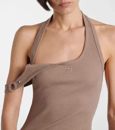 Courreges Courrèges Undressed 90's ribbed-knit cotton top | Thumbnail 4