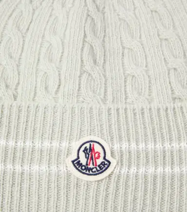 Moncler Enfant Logo virgin wool beanie | Thumbnail 2