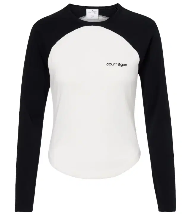 Courreges Courrèges Circle Contrast cotton jersey T-shirt