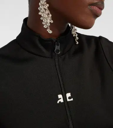 Courreges Courrèges Interlock logo zip-up jersey top | Thumbnail 3