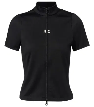 Courreges Courrèges Interlock logo zip-up jersey top | Thumbnail 1