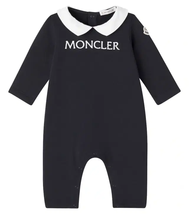 Baby logo cotton-blend fleece playsuit