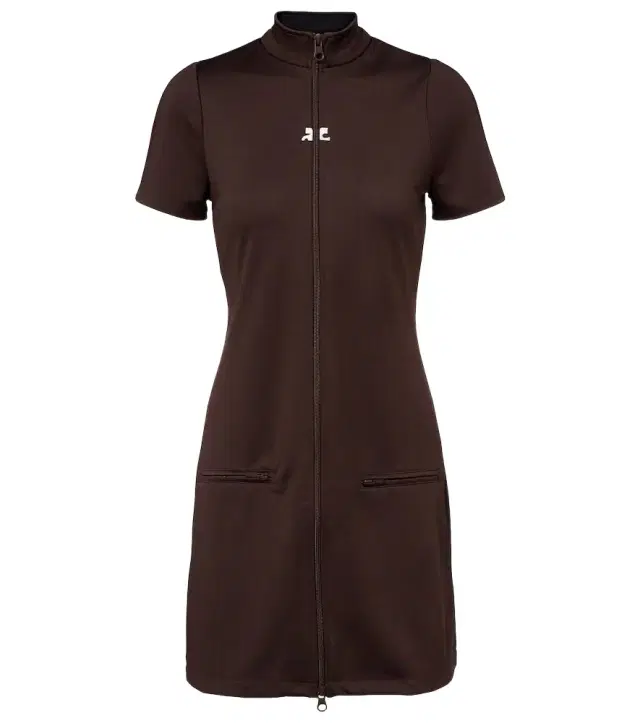 Courreges Courrèges Interlock jersey zip-up minidress