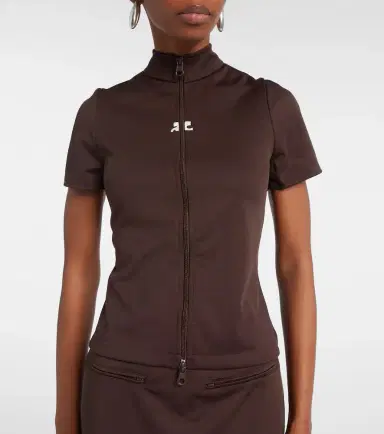 Courrèges Courrèges Interlock jersey zip-up top | Thumbnail 4