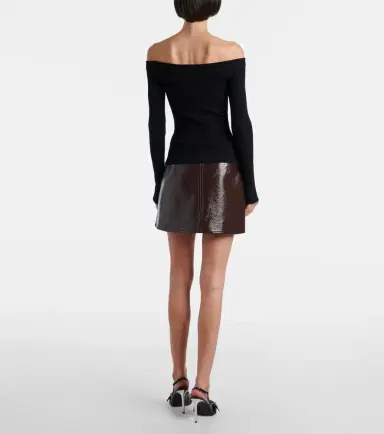 Courreges Courrèges Off-shoulder ribbed-knit top | Thumbnail 4
