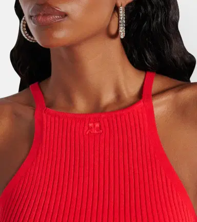 Courreges Courrèges Circle logo ribbed-knit tank top | Thumbnail 3