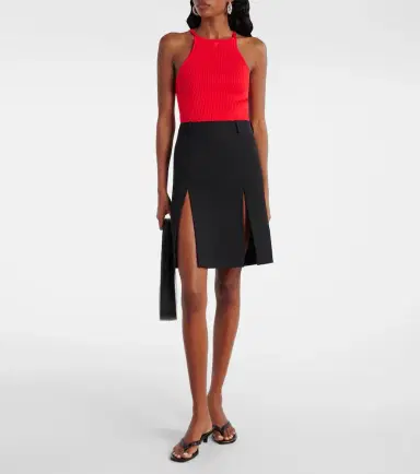 Courreges Courrèges Circle logo ribbed-knit tank top | Thumbnail 4