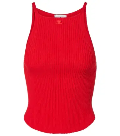 Courreges Courrèges Circle logo ribbed-knit tank top | Thumbnail 1