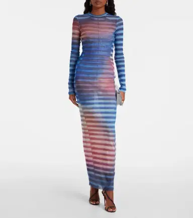 Jean Paul Gaultier Air striped tulle maxi dress | Thumbnail 5