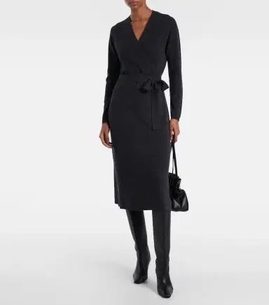 Jardin des Orangers Wool and cashmere wrap dress | Thumbnail 4
