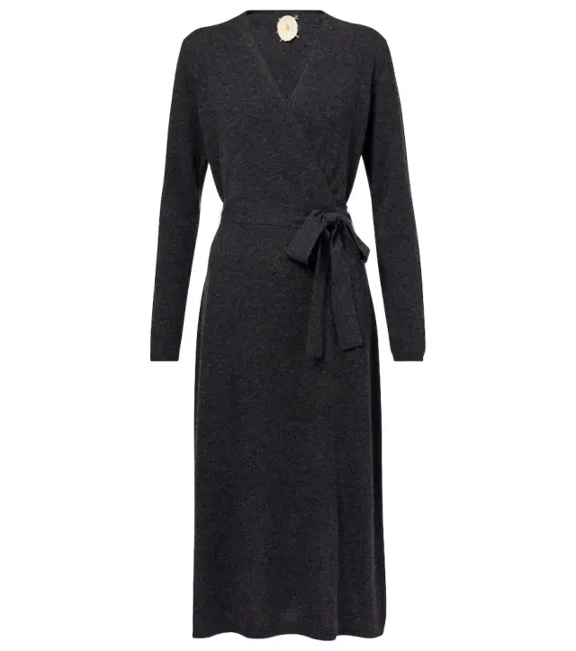 Wool and cashmere wrap dress