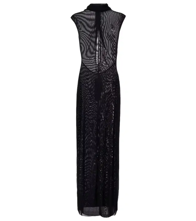 Jean Paul Gaultier Sequined mesh maxi dress