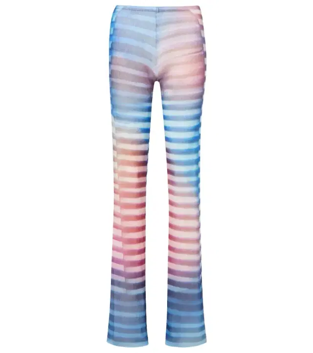 Jean Paul Gaultier Printed striped mesh flared pants