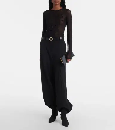 Jean Paul Gaultier Logo sequined tulle top | Thumbnail 5