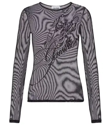 Jean Paul Gaultier Logo sequined tulle top | Thumbnail 1