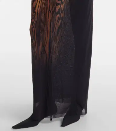 Jean Paul Gaultier Wood printed mesh maxi dress | Thumbnail 6