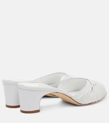 Manolo Blahnik Piruabar 50 ruched leather mules | Thumbnail 3