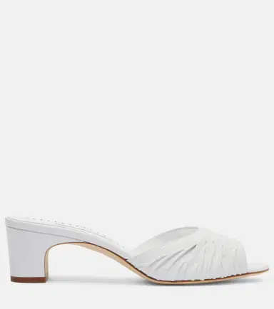 Manolo Blahnik Piruabar 50 ruched leather mules | Thumbnail 4