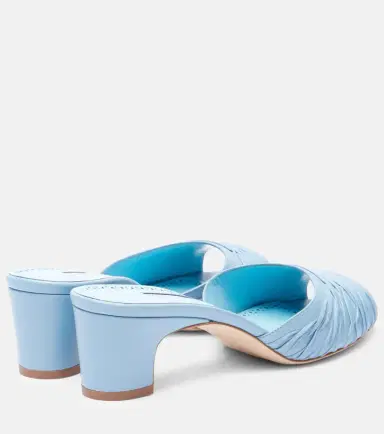Manolo Blahnik Piruabar gathered leather mules | Thumbnail 2