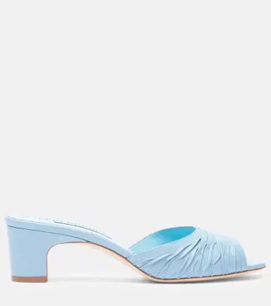 Manolo Blahnik Piruabar gathered leather mules | Thumbnail 4