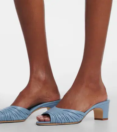 Manolo Blahnik Piruabar gathered leather mules | Thumbnail 6