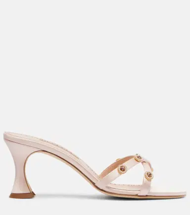 Manolo Blahnik Pyrenea embellished satin mules | Thumbnail 4