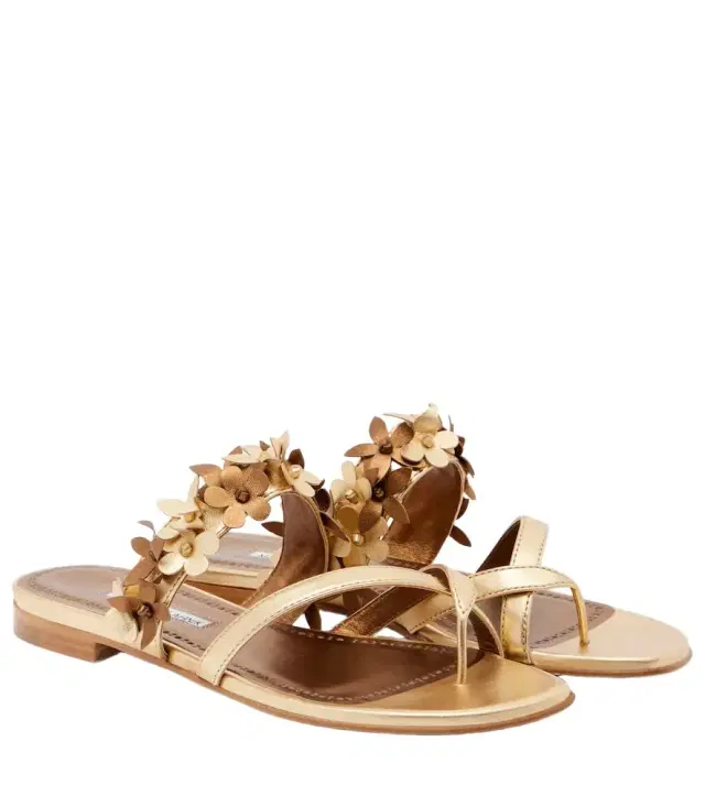 Manolo Blahnik Fiosa metallic leather sandals