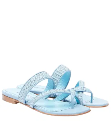 Manolo Blahnik Susara raffia thong sandals | Thumbnail 1 Manolo Blahnik Susara raffia thong sandals | Thumbnail 1
