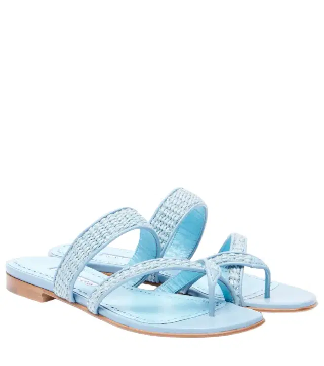Manolo Blahnik Susara raffia thong sandals