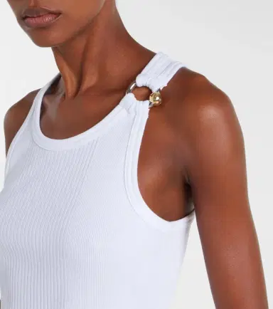 Jean Paul Gaultier Piercing cotton jersey tank top | Thumbnail 4