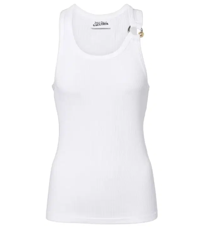 Jean Paul Gaultier Piercing cotton jersey tank top