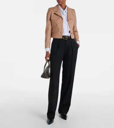 Dorothee Schumacher Sleek Statement cropped leather jacket | Thumbnail 2 Dorothee Schumacher Sleek Statement cropped leather jacket | Thumbnail 2